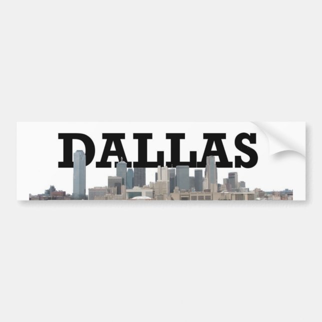 Dallas horisont med Dallas i himmlen Bildekal (Framsidan)