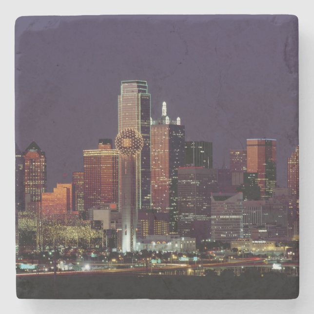 Dallas horisont på natten underlägg sten (Framsidan)