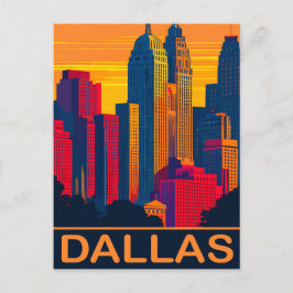 Dallas in Vibrant Färg, Travel Vykort