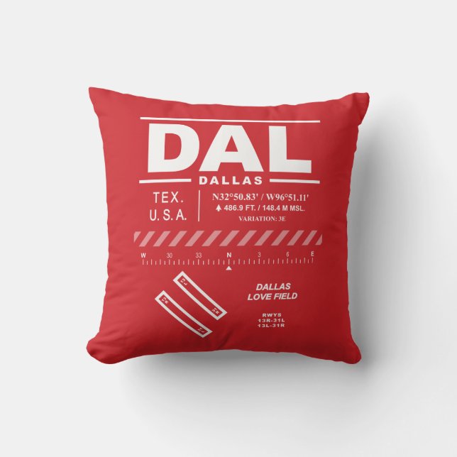 Dallas Love Field Airport DAL Kudde (Framsida)
