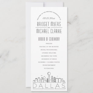Dallas Modern deco-Bröllopsprogram Inbjudningar