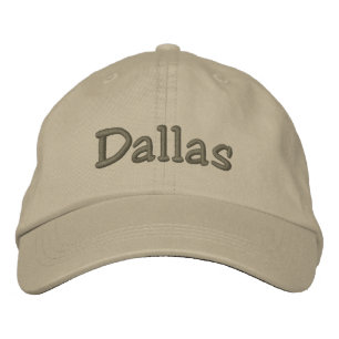 Dallas Namn Embroized Baseball Cap Khaki Broderad Keps