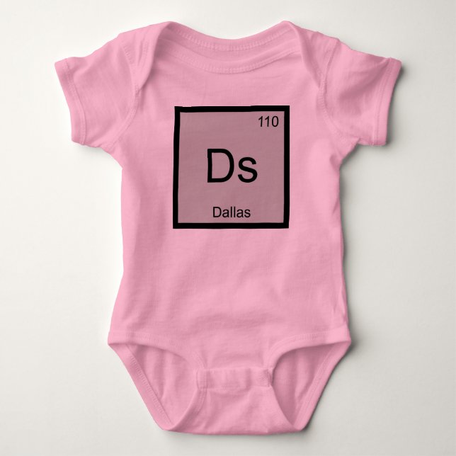 Dallas Namn Kemi Element Periodiska Systemet Tee Shirt (Framsida)