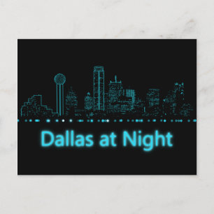 Dallas på natten vykort