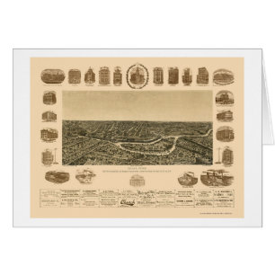 Dallas panorama- karta för TX - 1892 Hälsningskort