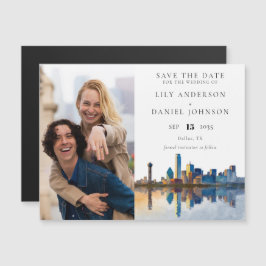 Dallas Photo Wedding Save The Date Magnetisk Inbjudningskort