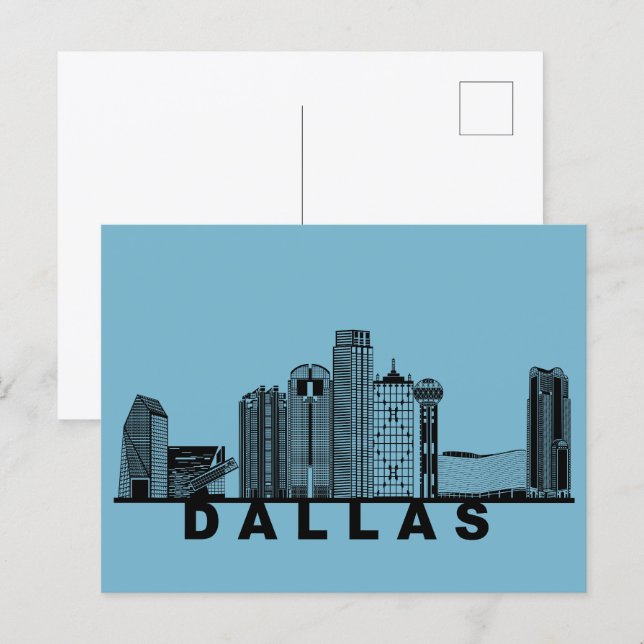 Dallas Postcard – Iconic Skyline Silhouette  Vykort (Fram/baksida)