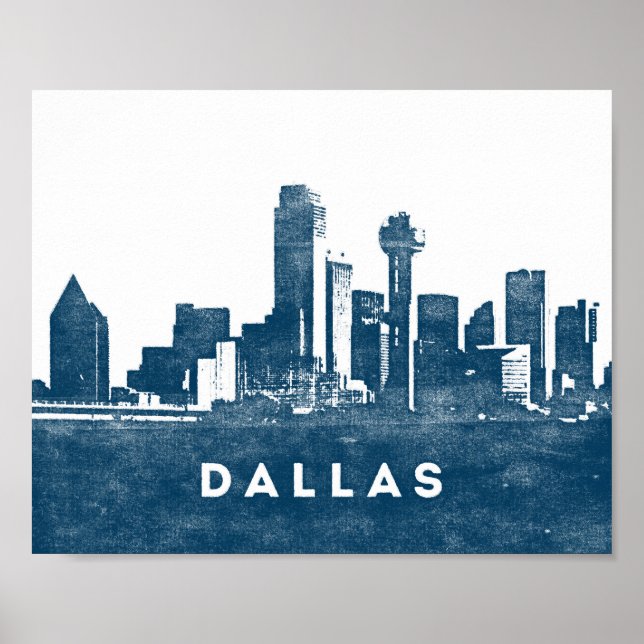 Dallas Poster City Skyline Print Texas (Framsidan)