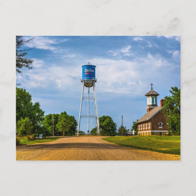 Dallas, SD-vattentorn & museum Vykort (Framsida)