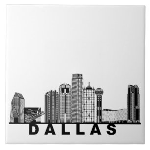 Dallas Silhuett av Stadssiluett Kakelplatta