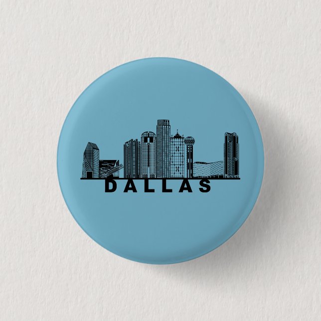 Dallas Silhuett av Stadssiluett  Knapp (Framsida)