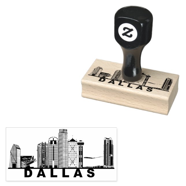 Dallas Silhuett av Stadssiluett  Stämpel (Stämplad)