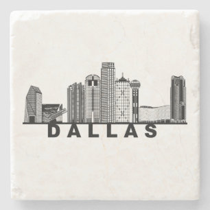Dallas Silhuett av Stadssiluett Stenunderlägg