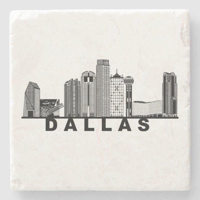 Dallas Silhuett av Stadssiluett  Stenunderlägg (Framsidan)