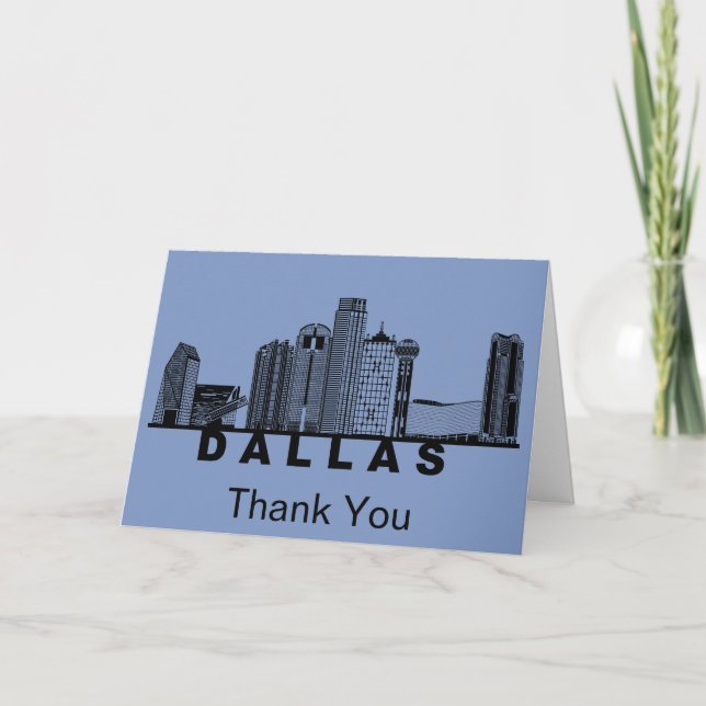 Dallas Silhuett av Stadssiluett  Tack Kort (Framsida)