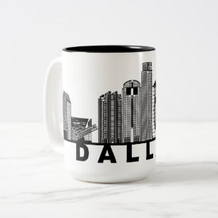Dallas Silhuett av Stadssiluett Två-Tonad Mugg