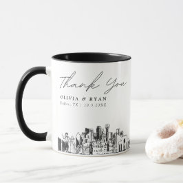 Dallas Sketch Simple Personligt bröllp Coffee Mugg