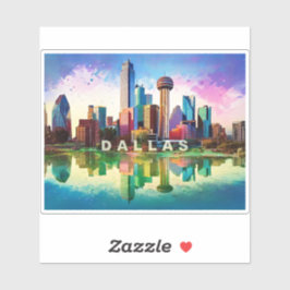 Dallas Skyline Abstrakt Art Klistermärken