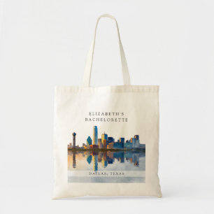 Dallas Skyline Akvarell Sjungbröllopshelg Tygkasse