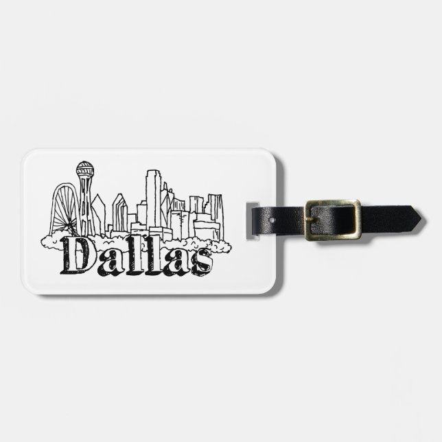 Dallas Skyline Art Design Dallas Skyline Design Bagagebricka (Horisontell Framsida)