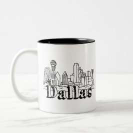 Dallas Skyline Art Design Dallas Skyline Design Två-Tonad Mugg