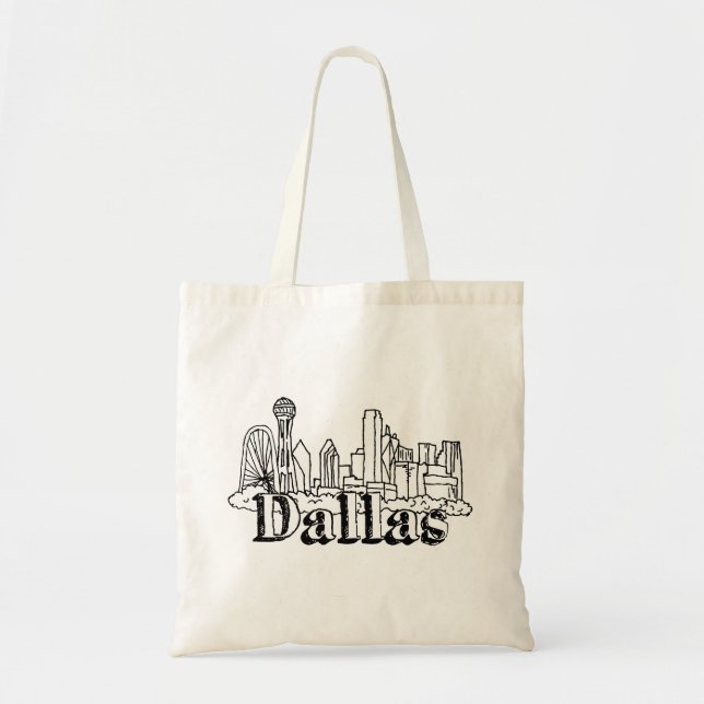 Dallas Skyline Art Design Dallas Skyline Design Tygkasse (Framsidan)