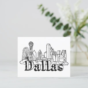 Dallas Skyline Art Design Dallas Skyline Design Vykort