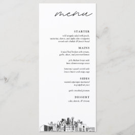 Dallas Skyline Bröllop Dinner Menu Meny