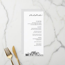 Dallas Skyline Bröllop Dinner Menu Meny