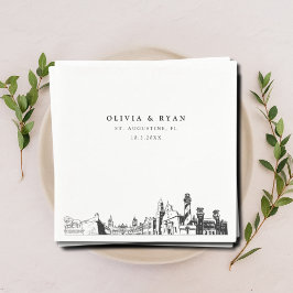 Dallas Skyline Bröllop Papper Cocktail Napkin Pappersservett