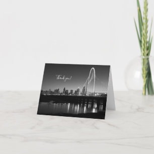 Dallas Skyline Dawn Grayscale - tackkort Kort