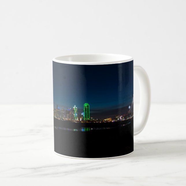 Dallas Skyline Dawn Pano Coffee Mugg (Framsida höger)