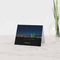 Dallas Skyline Dawn Pano - tack för ditt kort