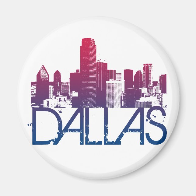 Dallas Skyline Design Magnet (Framsidan)