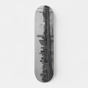Dallas Skyline Grayscale Mini Skateboard Bräda 18,5 Cm