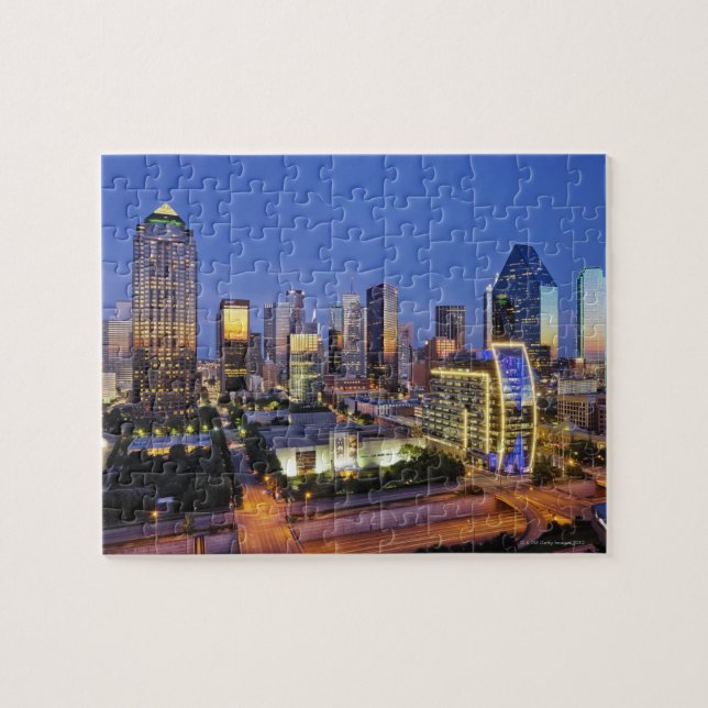 Dallas skyline i centrala staden pussel (Horisontell)