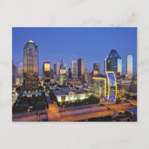 Dallas skyline i centrala staden vykort