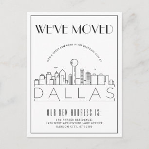  Dallas Skyline Modern Deco   Byte av Adress Meddelande Vykort
