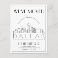 Dallas Skyline Modern Deco | Flyttmeddelande