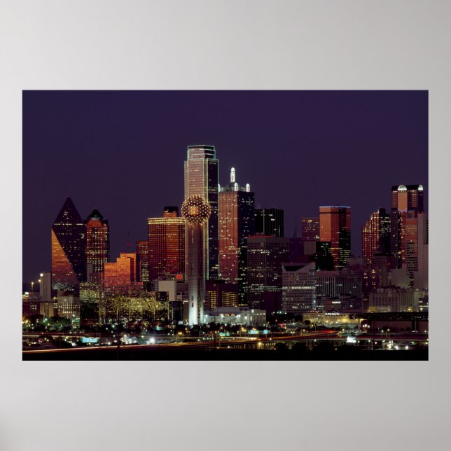 Dallas Skyline på natten Poster (Framsidan)