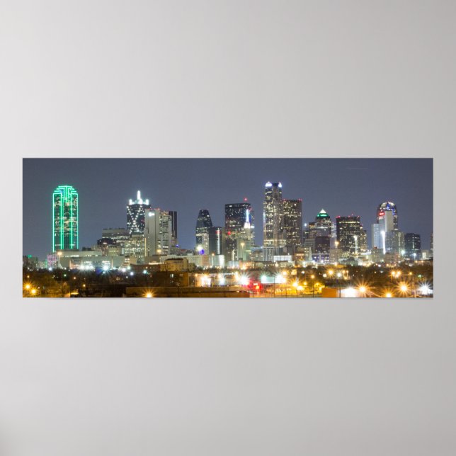 Dallas Skyline på natten Poster (Framsidan)