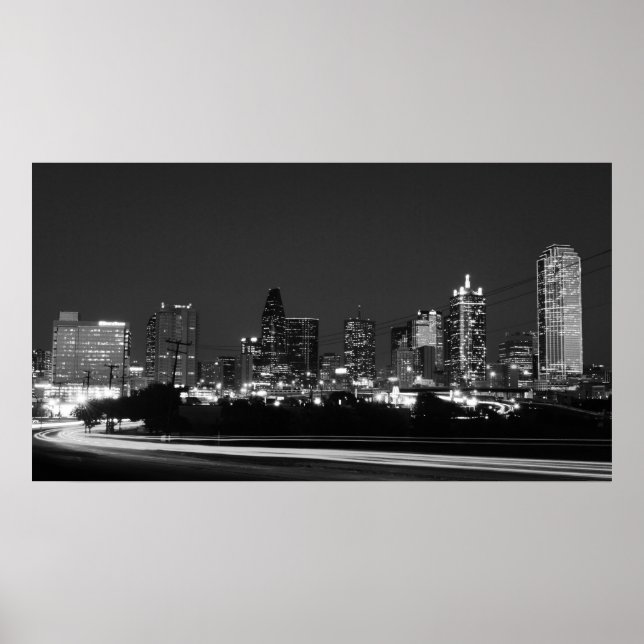 Dallas skyline på natten poster (Framsidan)