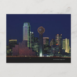 Dallas Skyline på natten Vykort
