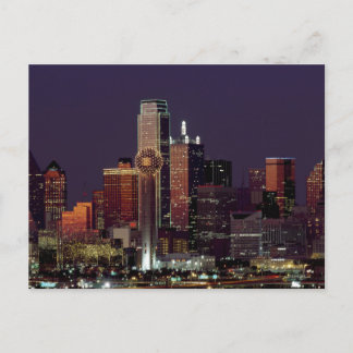 Dallas Skyline på natten Vykort