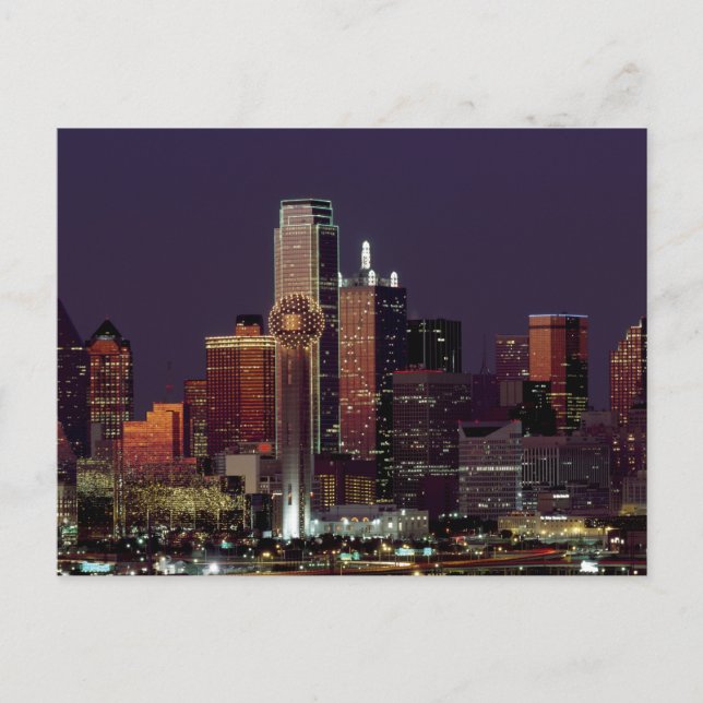 Dallas Skyline på natten Vykort (Framsida)