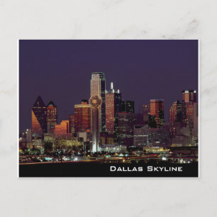 Dallas Skyline på vykort för natten