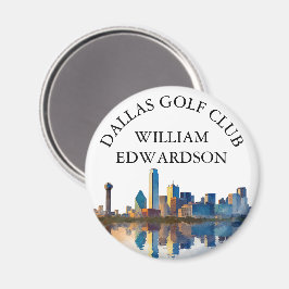 Dallas Skyline Personlig Golfklubb Namn Magnet