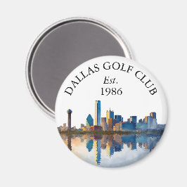 Dallas Skyline Personlig Golfklubbsnamn Magnet