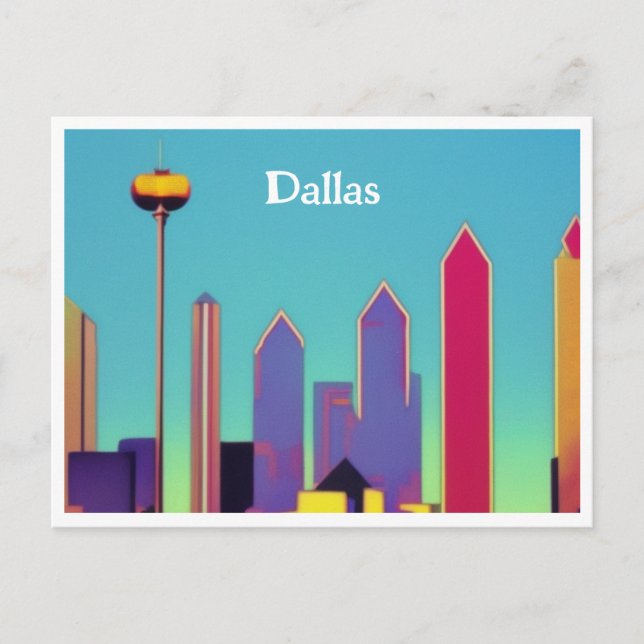 Dallas Skyline Postcard Vykort (Framsida)
