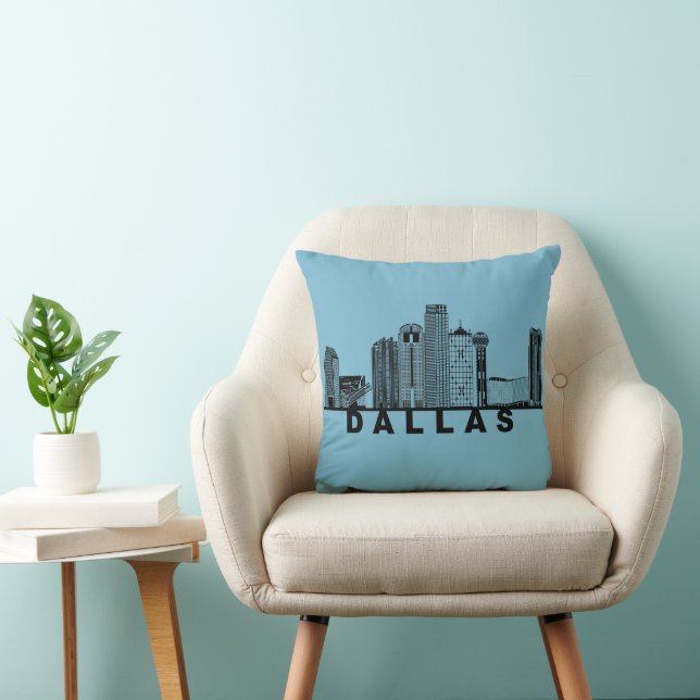 Dallas Skyline Silhouette  Kudde (Stol)